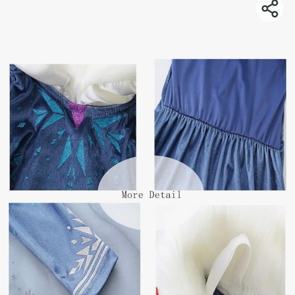 Frozen Elsa blue fur costume with - Picture 4 of 4